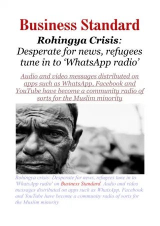 Rohingya crisis: Desperate for news, refugees tune in to 'WhatsApp radio'