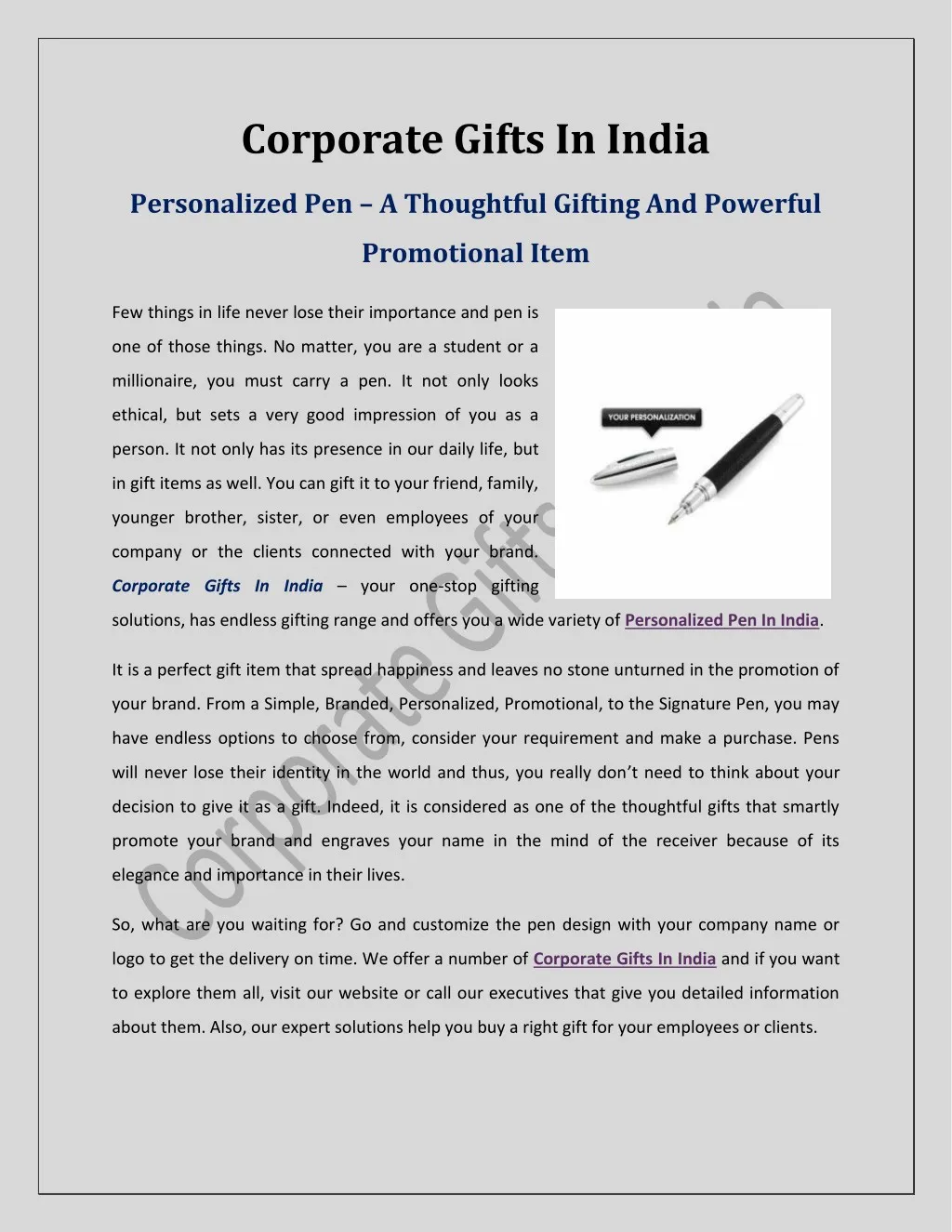 corporate gifts in india personalized