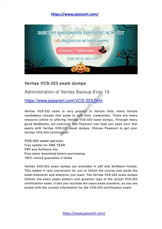 Veritas VCS-323 exam dumps - slide 1
