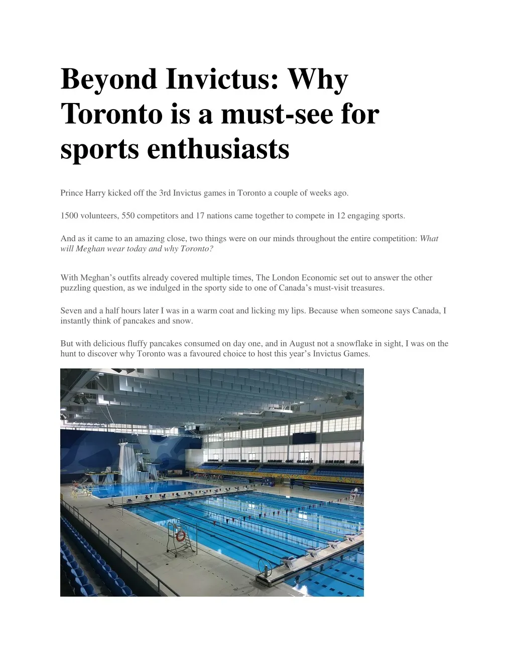 beyond invictus why toronto is a must
