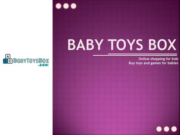 Online Shopping for Kids Toys - Baby Toys Box