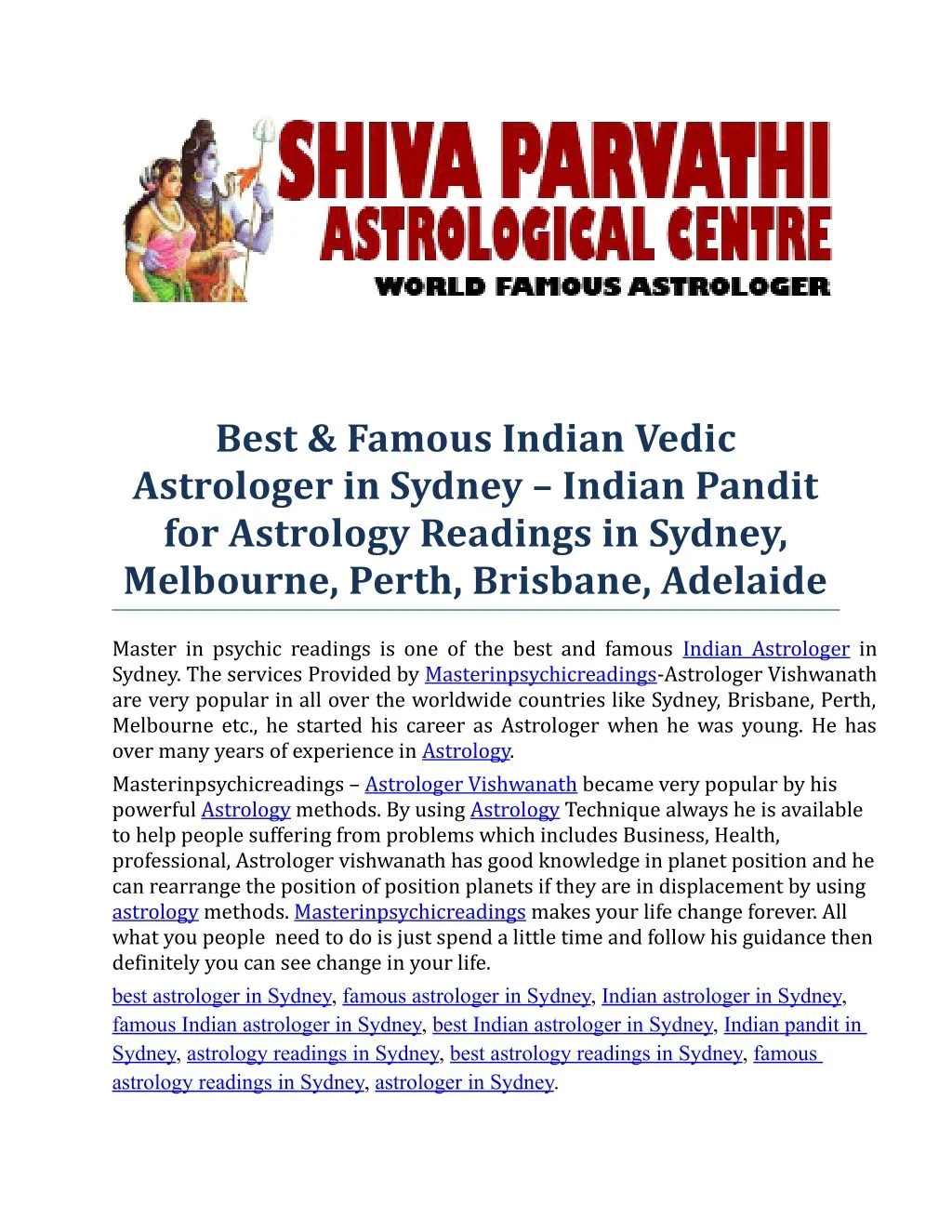 best famous indian vedic astrologer in sydney