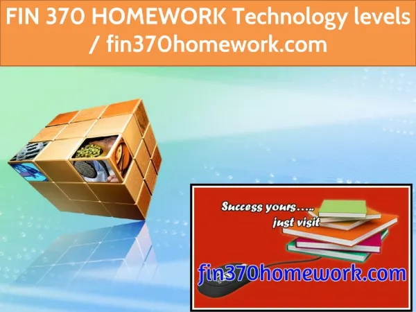 FIN 370 HOMEWORK Technology levels / fin370homework.com