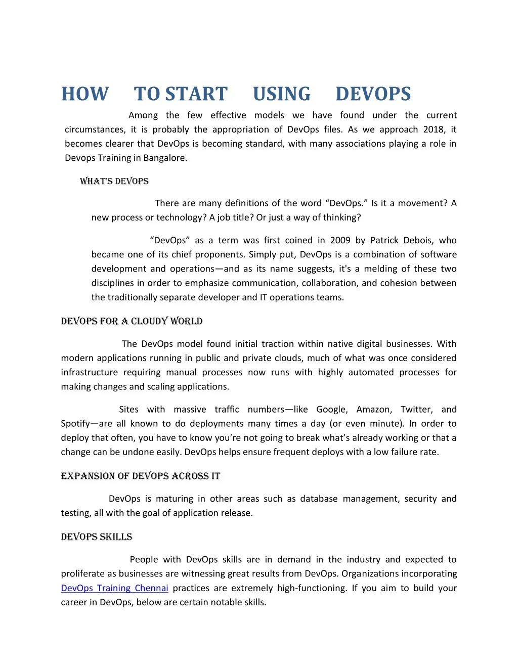 how to start using devops