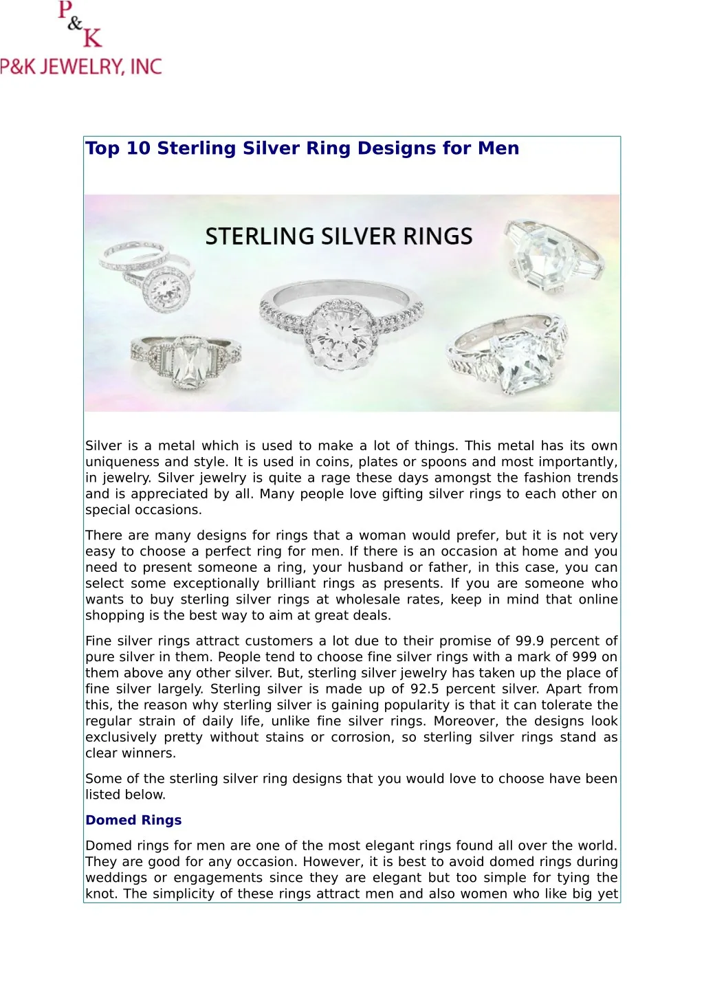 top 10 sterling silver ring designs for men
