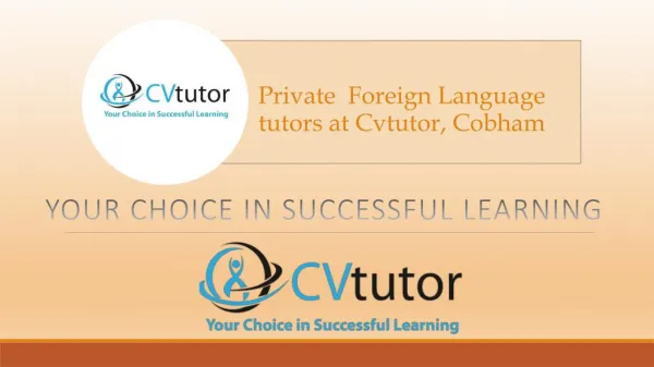 Private Language Tutor at Cobham With CVtutor