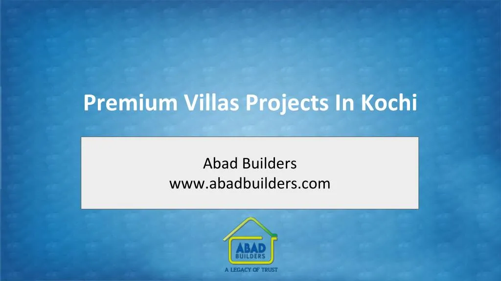 premium villas projects in kochi