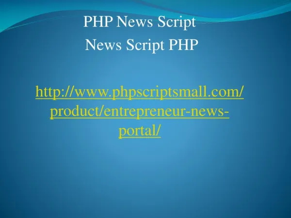 PHP News Script, NEws Script PHP