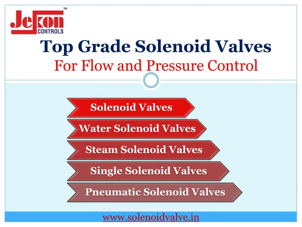 top grade solenoid valves for flow and pressure