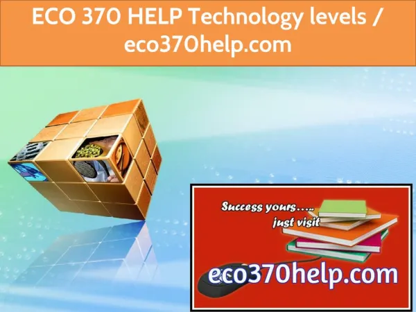 ECO 370 HELP Technology levels / eco370help.com