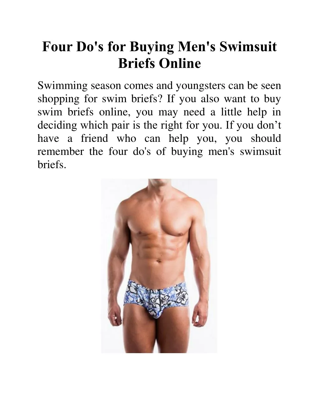 four do s for buying men s swimsuit briefs online