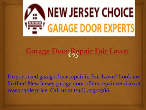 Garage door repair fair lawn