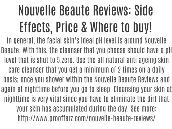 Nouvelle Beaute Reviews: Side Effects, Price & Where to buy!