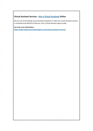 Virtual Assistant Services - Hire a Virtual Assistant Online - slide 1