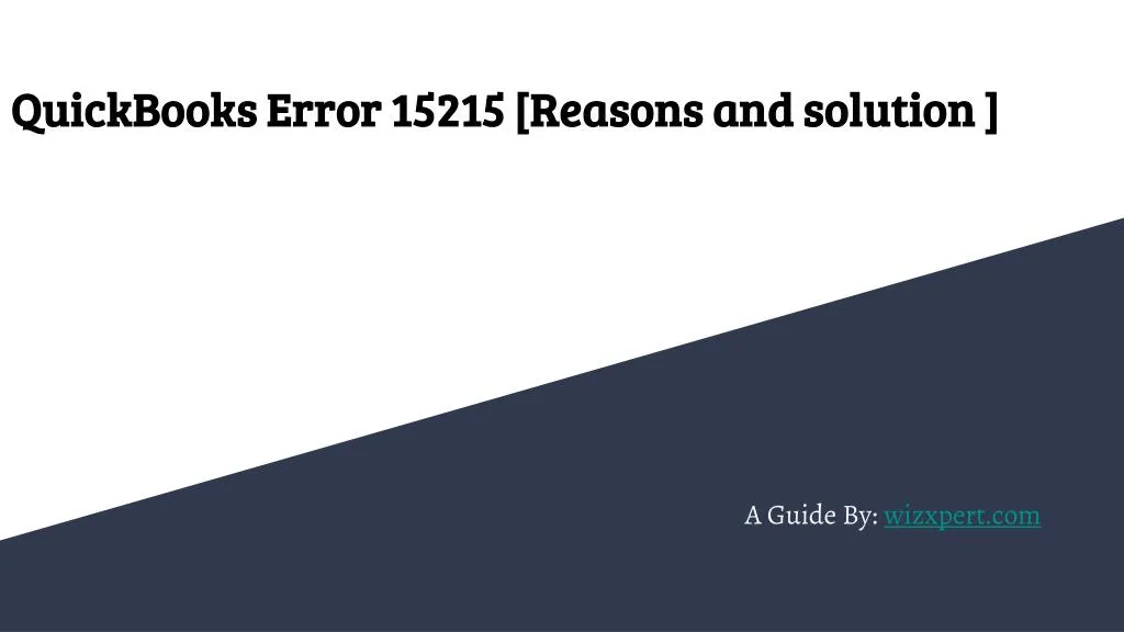 quickbooks error 15215 reasons and solution