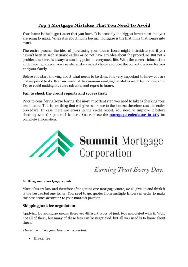 The Best Mortgage Company in MN