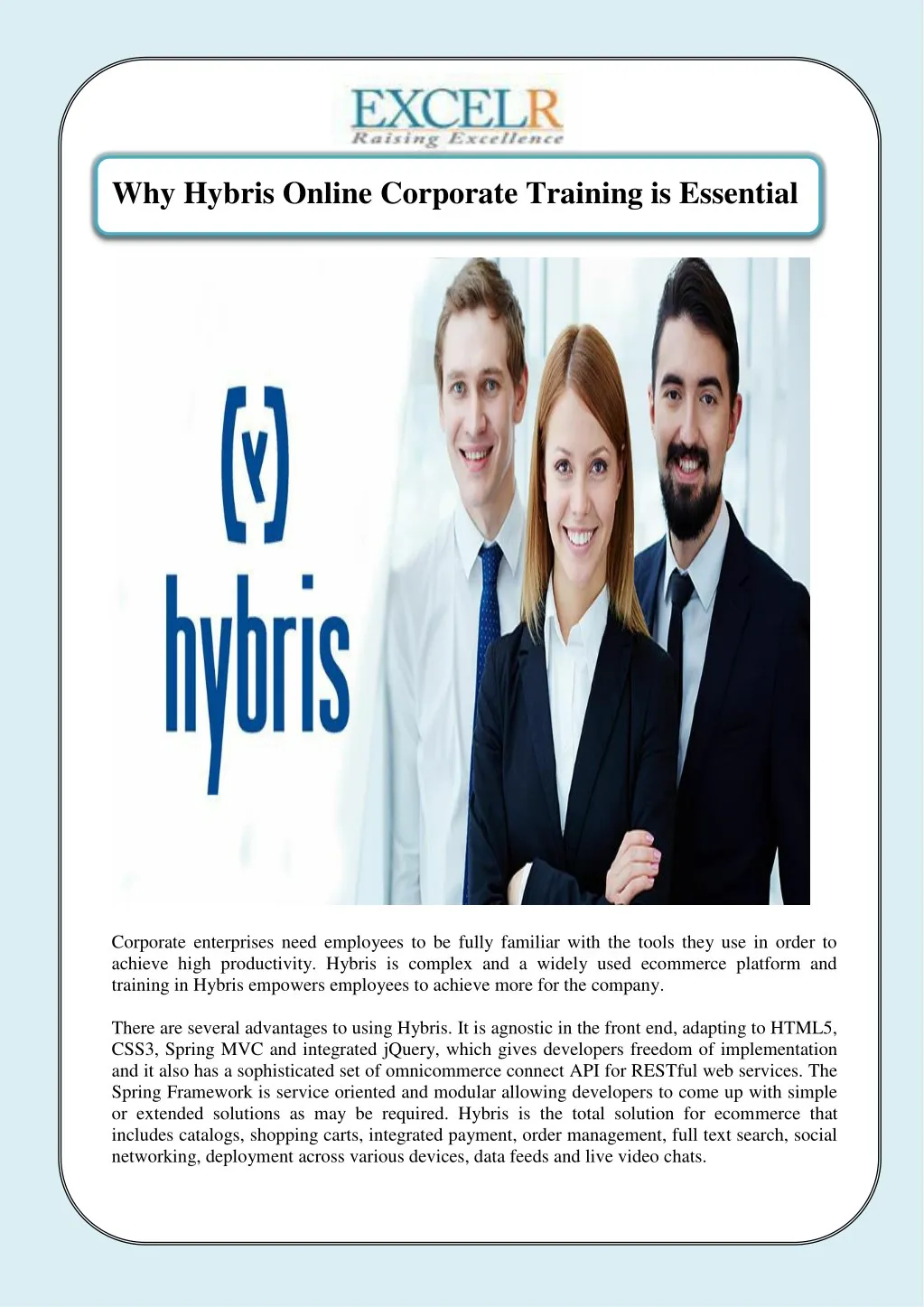 why hybris online corporate training is essential