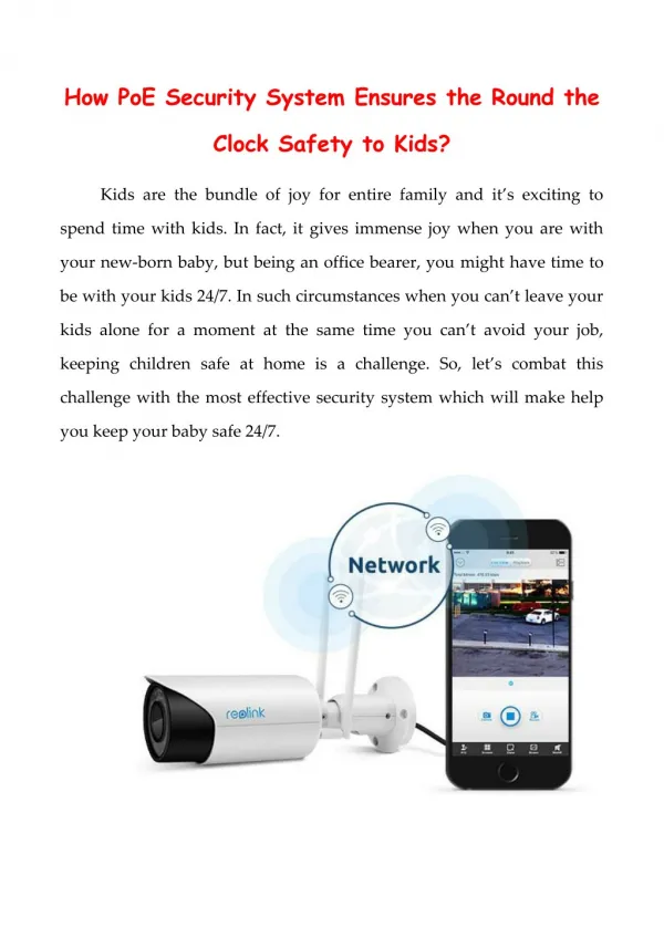 How PoE Security System Ensures the Round the Clock Safety to Kids?