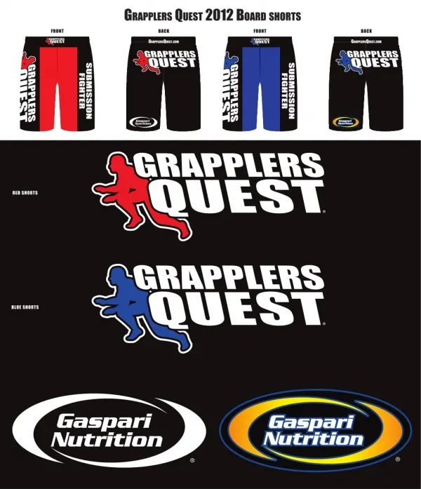 Grapplers Quest 2012 Gaspari Nutrition Sponsored Board Shorts by Brian Cimins