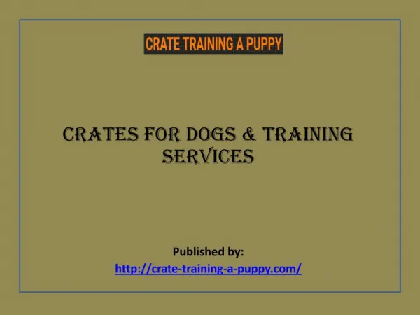 Crates for Dogs & Training Services