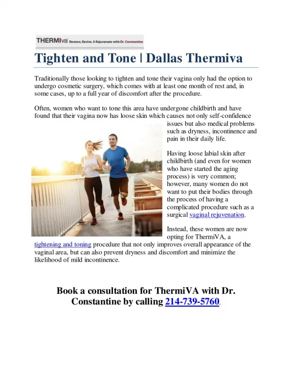 Tighten and Tone | Dallas Thermiva