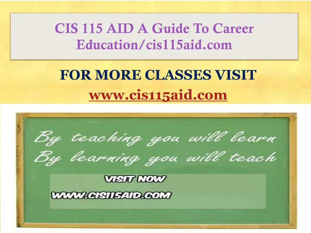 cis 115 aid a guide to career education cis115aid com