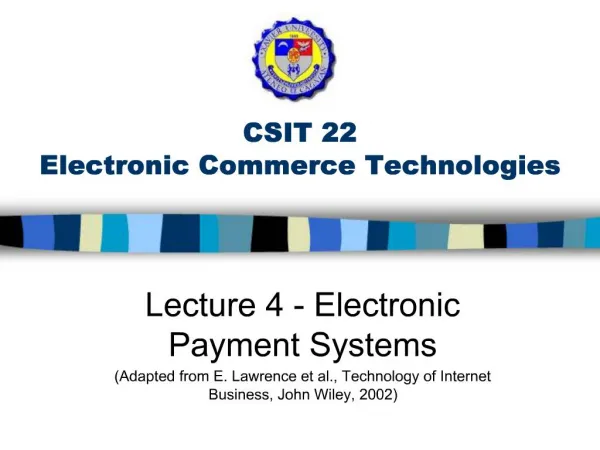 CSIT 22 Electronic Commerce Technologies