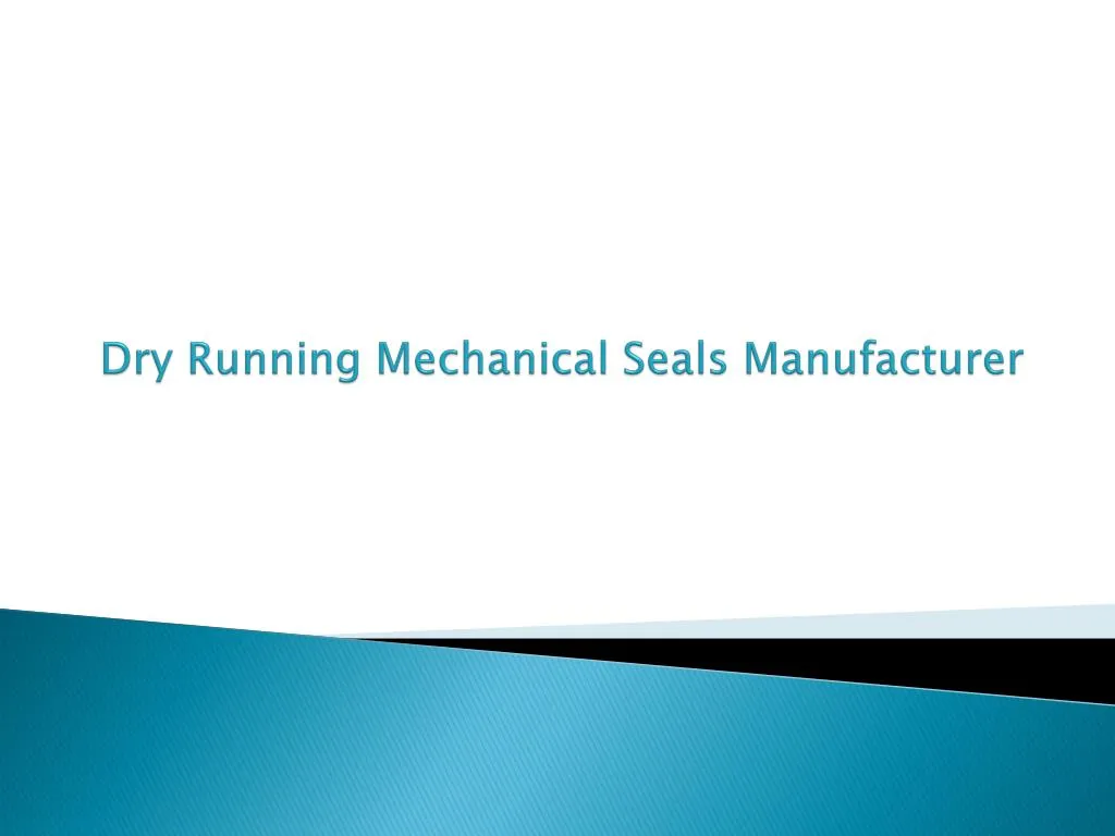 dry running mechanical seals manufacturer