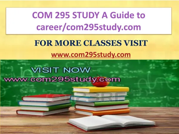 COM 295 STUDY A Guide to career/com295study.com