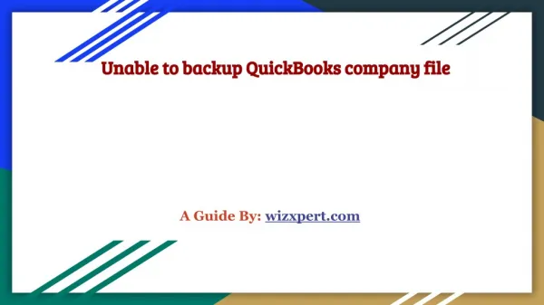 Unable to backup company file (QuickBooks)