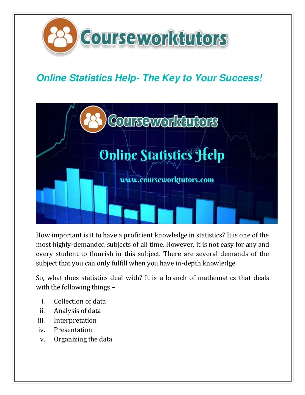 online statistics help the key to your success