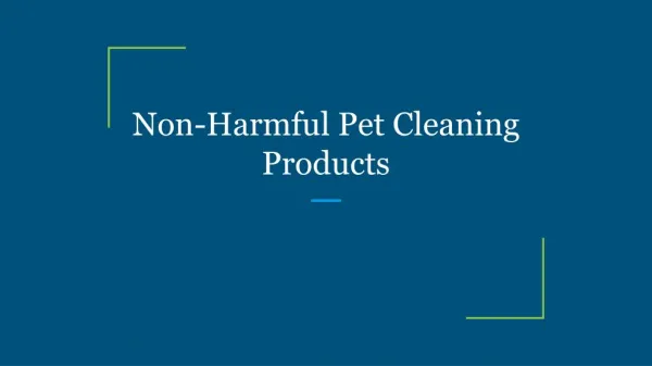 Non-Harmful Pet Cleaning Products