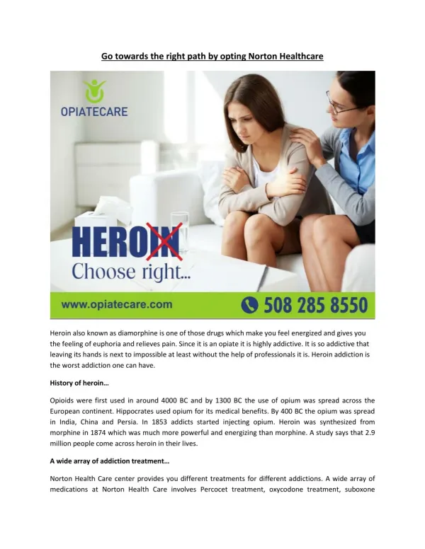 Go towards the right path by opting Norton Healthcare