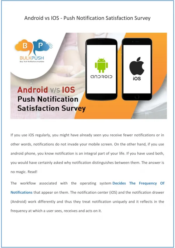Android vs IOS - Push Notification Satisfaction Survey