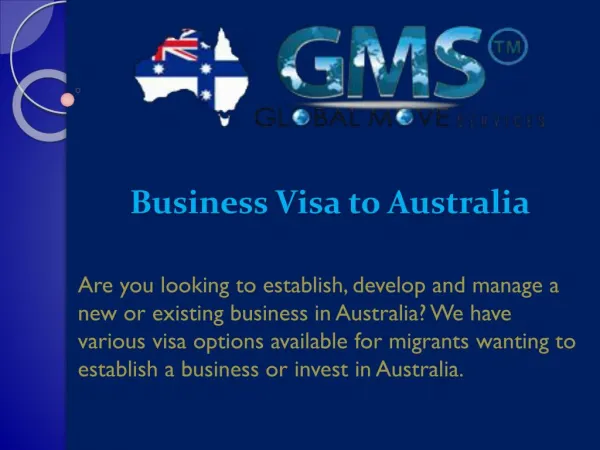 Business Visa to Australia