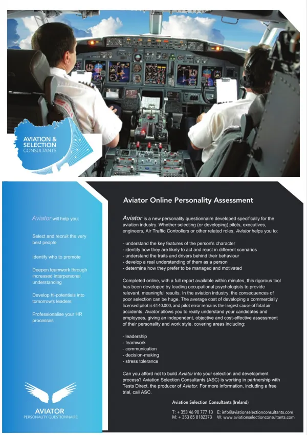 Pilot Personality Assessment-Aviation Coaching Alliance