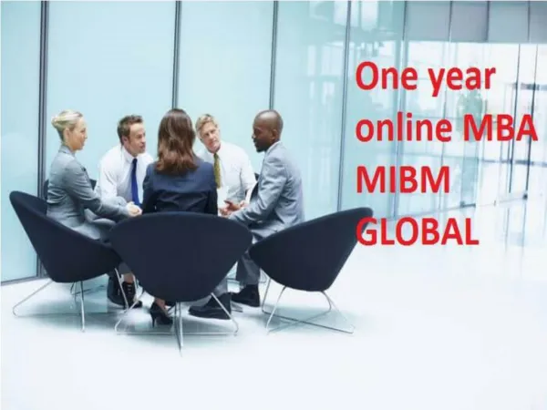 One year online MBA MIBM GLOBAL