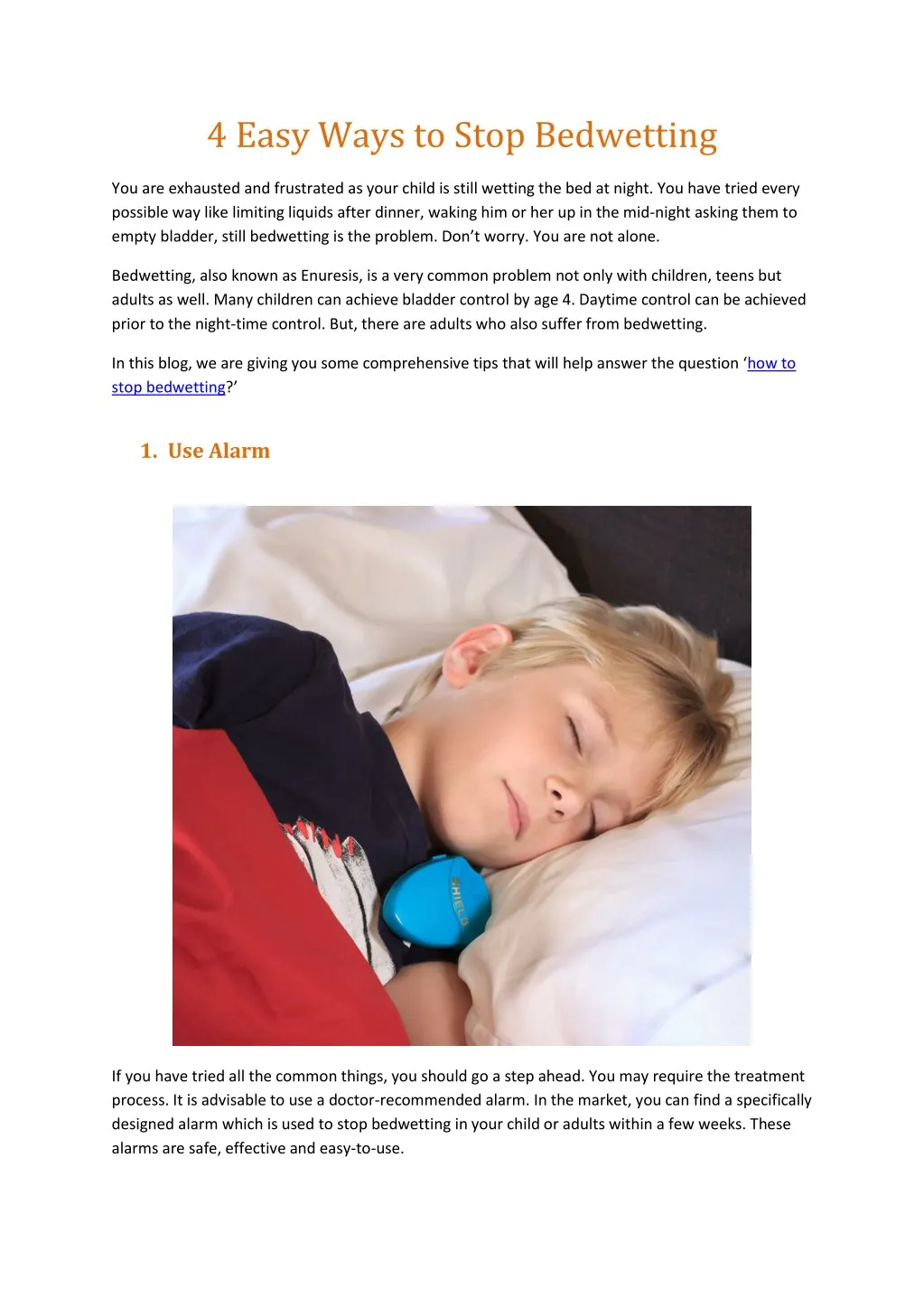 4 easy ways to stop bedwetting