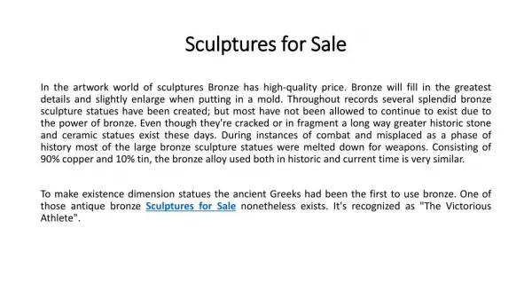 Sculptures for Sale