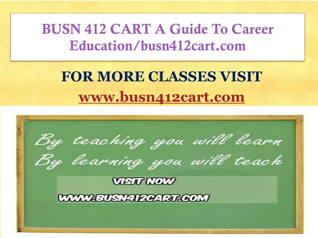 busn 412 cart a guide to career education busn412cart com
