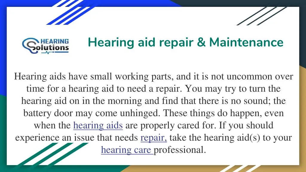hearing aid repair maintenance