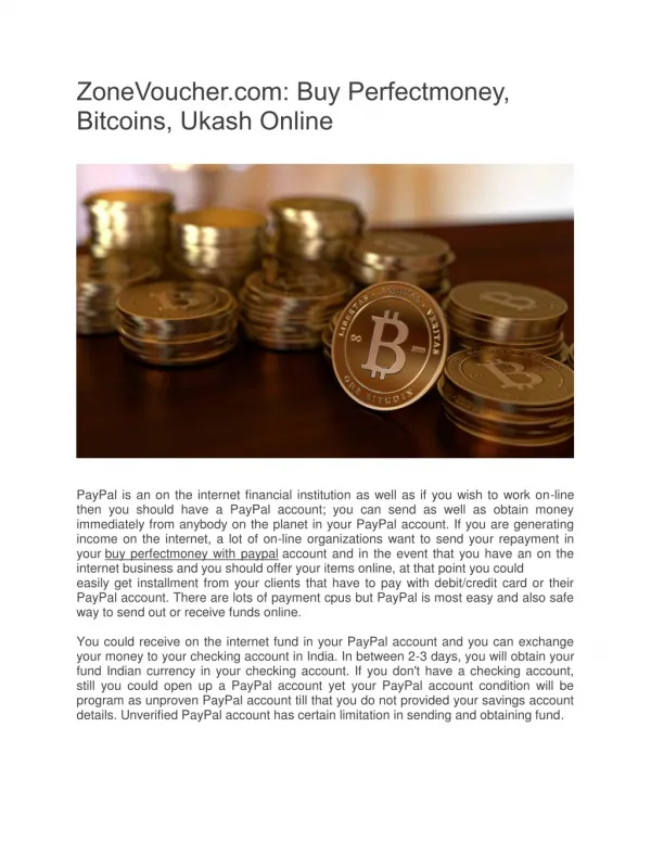 Buy Perfectmoney, Bitcoins, Ukash Online With Credit Card | ZoneVoucher.com