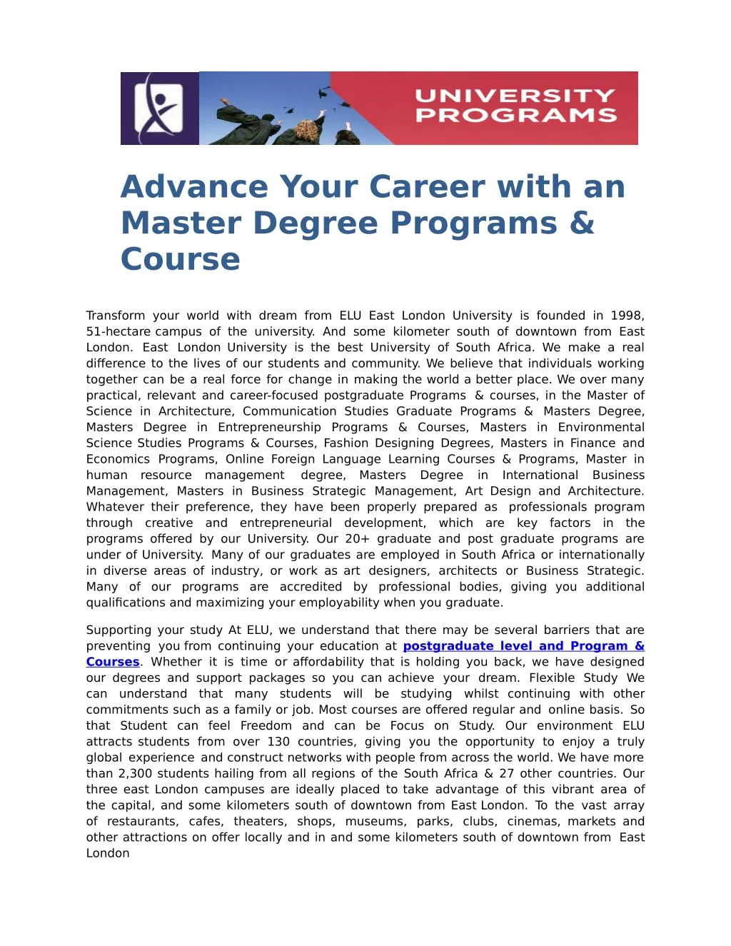 advance your career with an master degree