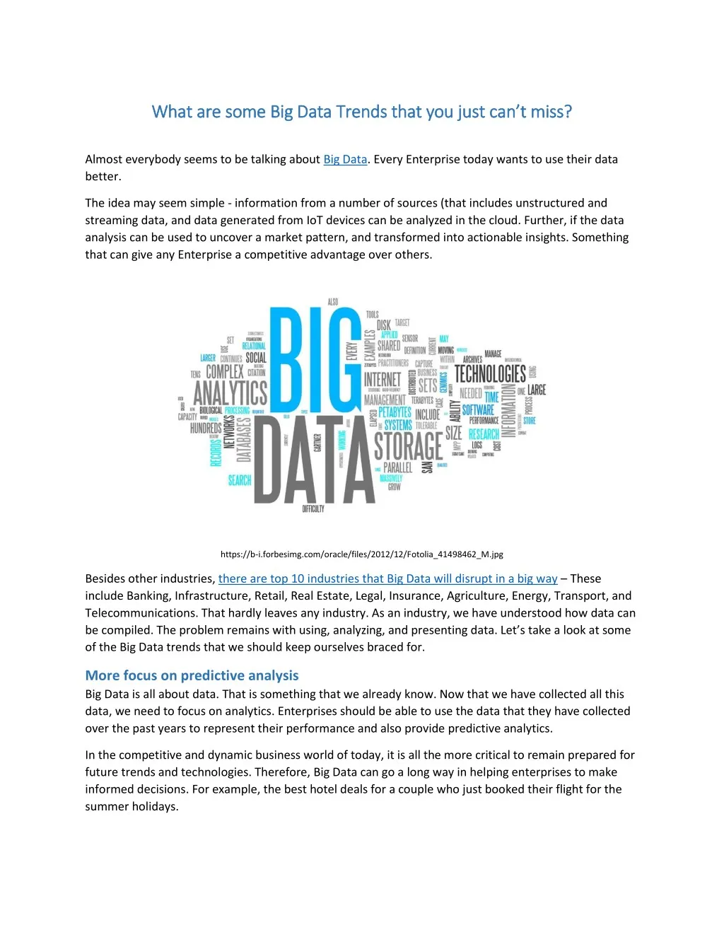 what are some big data trends that you what