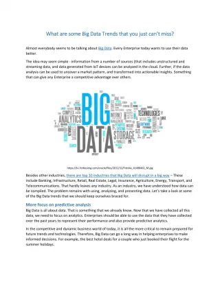What are some Big Data Trends that you just can’t miss? - slide 1