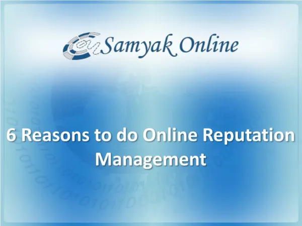 6 Reasons to Do Online Reputation Management