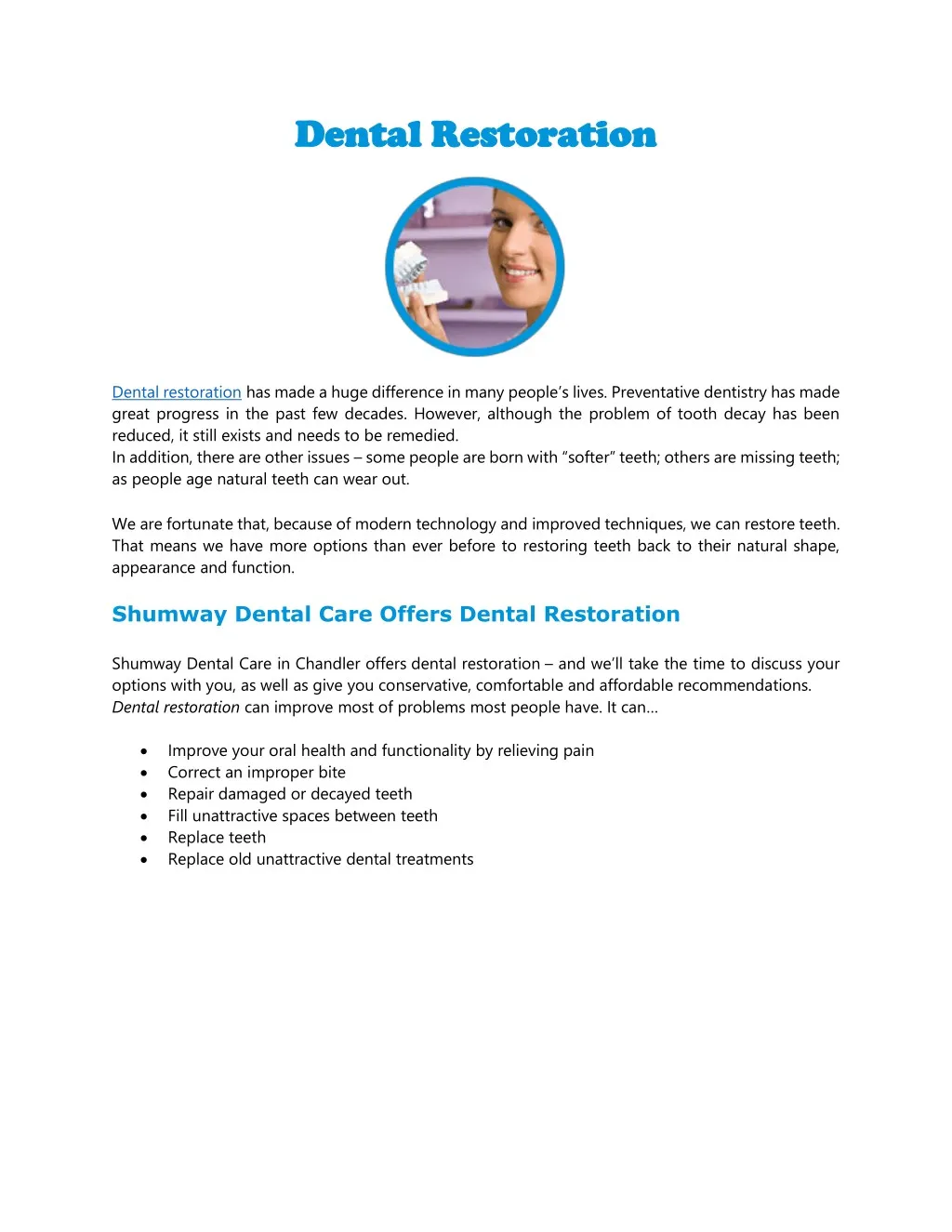 dental restoration dental restoration