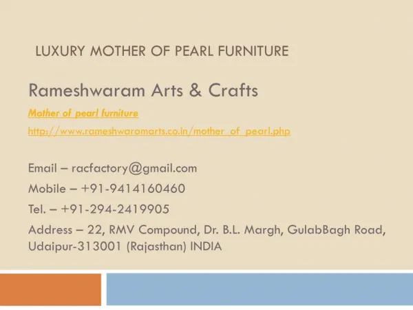 Luxury mother of pearl furniture