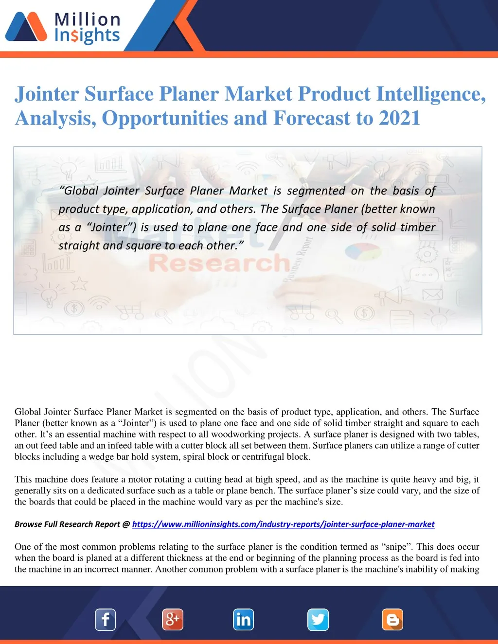 jointer surface planer market product