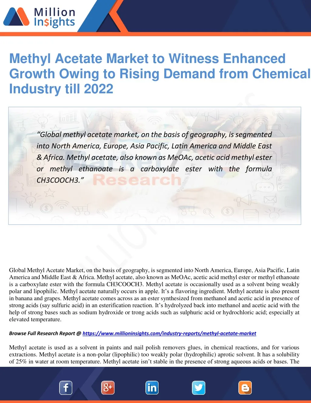 methyl acetate market to witness enhanced growth